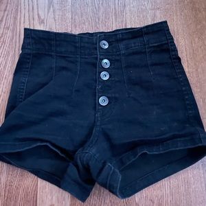 size 0 black shorts